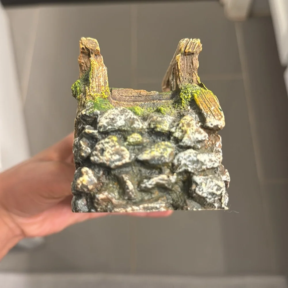 Aquarium Fish Tank Decor Ornaments Stone Bridge Cave Tunnel 6.75